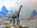 Atlasaurus dinosaur - 3D render Royalty Free Stock Photo
