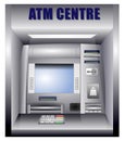 Realistic Illustration of a ATM Machine, atm bank cash machine with screen Royalty Free Stock Photo