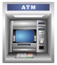 Realistic Illustration of a ATM Machine, atm bank cash machine with screen Royalty Free Stock Photo