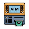 Atm, atm machine Vector icon which can easily modify Royalty Free Stock Photo