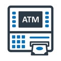 Atm, atm machine Vector icon which can easily modify Royalty Free Stock Photo