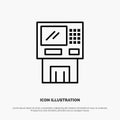 Atm, Bank, Cash, Cashpoint, Dispenser, Finance, Machine, Money Line Icon Vector