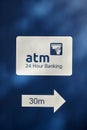 Atm bank sign, directions