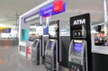 ATM cash dispenser Heathrow airport London England