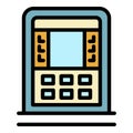 Atm cash icon color outline vector Royalty Free Stock Photo
