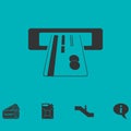 Atm cash icon flat Royalty Free Stock Photo