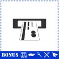 Atm cash icon flat Royalty Free Stock Photo