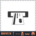 Atm cash icon flat Royalty Free Stock Photo