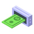 Atm cash icon isometric vector. Passive income