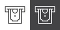 ATM cash icon Flat vector set outline Royalty Free Stock Photo