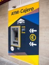 An ATM cash machine in Alicante, Costa Blanca. Euro withdrawals.
