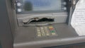 Atm cash machine broken into by thieves and forced