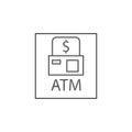 Atm, cash point, mall icon. Element of trade mall icon. Thin line icon for website design and development, app development. Royalty Free Stock Photo