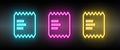 atm, cashbox neon vector icon. Illustration neon blue, yellow, red icon set.