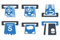 ATM Cashpoint Flat Glyph Icons