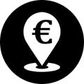 Atm, currency, euro, location icon. Rounded vector graphics Royalty Free Stock Photo