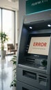 Atm displaying system error message on screen Royalty Free Stock Photo