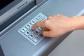 ATM - entering pin Royalty Free Stock Photo