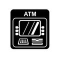 ATM icon. Getting cash from a bank card. Monitoring system and authorization by pin code. Finance simple style detailed logo icon Royalty Free Stock Photo