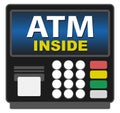 ATM Inside Sign and Symbol Royalty Free Stock Photo