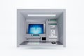 ATM isolated on white background. 3D rendering Royalty Free Stock Photo