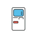 Atm line thin icon. Color Royalty Free Stock Photo