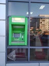 ATM machine built-in window of the shop Royalty Free Stock Photo