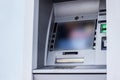 ATM machine concrete background Royalty Free Stock Photo