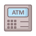 Atm machine   fill inside vector icon which can easily modify or edit Royalty Free Stock Photo