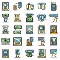 Atm machine icons vector flat Royalty Free Stock Photo