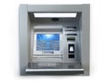 ATM machine isolated on white. Automated teller bank cash machine Royalty Free Stock Photo