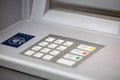 ATM machine keypad, banner, closeup view Royalty Free Stock Photo