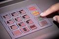 ATM machine keypad numbers, entering Pin code Royalty Free Stock Photo