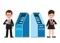 ATM machine money deposit and withdrawal or automated teller.