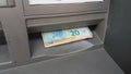 atm money euro 20 and 50 banknotes take withdraw Royalty Free Stock Photo