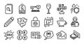 Atm money, Sale coupon and Search files line icons set. Vector