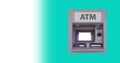 ATM for money withdrawal with light blue gradient Royalty Free Stock Photo