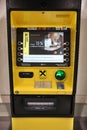 ATM of `Raiffeisen Bank` to conduct banking operations. Moscow.