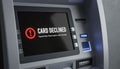 Atm screen displaying card declined message experiencing technical issues Royalty Free Stock Photo