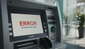 Atm screen showing system unavailable error message Royalty Free Stock Photo