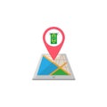 ATM terminal map pointer flat icon, mobile gps Royalty Free Stock Photo