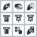 ATM Terminal Vector Icons in Glyph Style