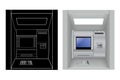 ATM. Vector illustration isolated on white background. Royalty Free Stock Photo