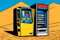 ATM and vending machine in the desert Royalty Free Stock Photo