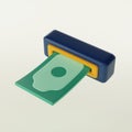 Cash Access, Atm Withdrawal, ATM Machine Icon. 3D render Royalty Free Stock Photo