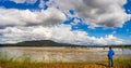 The atmosphere along the Mekong River and Mun River in the rainy season with tourists, Khong Chiam District, Ubon Ratchathani