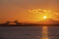 Atmosphere in autumn Of Tokyo Bay See the Tokyo Gate Bridge and Mount Fuji Royalty Free Stock Photo