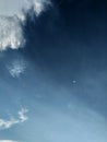 atmosphere blue sky with the cloud and the moon