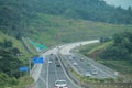 The atmosphere on the Cisumdawu toll road, Sumedang, West Java, Indonesia