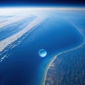 Atmosphere of the Earth from space view of planet City Elements of this image were furnished by